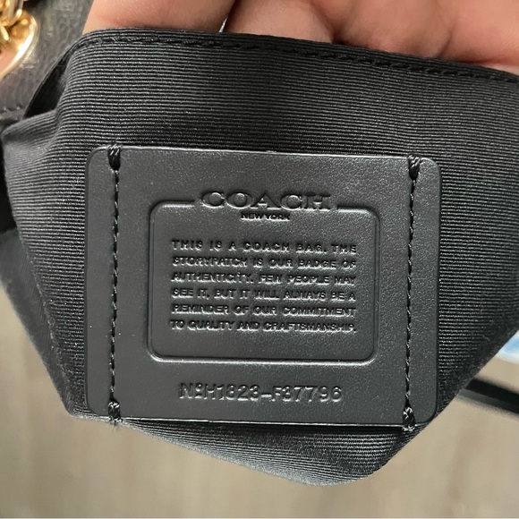 Coach Leather Brook Chain Carryall Bag (Black leather) - Picture 4 of 8